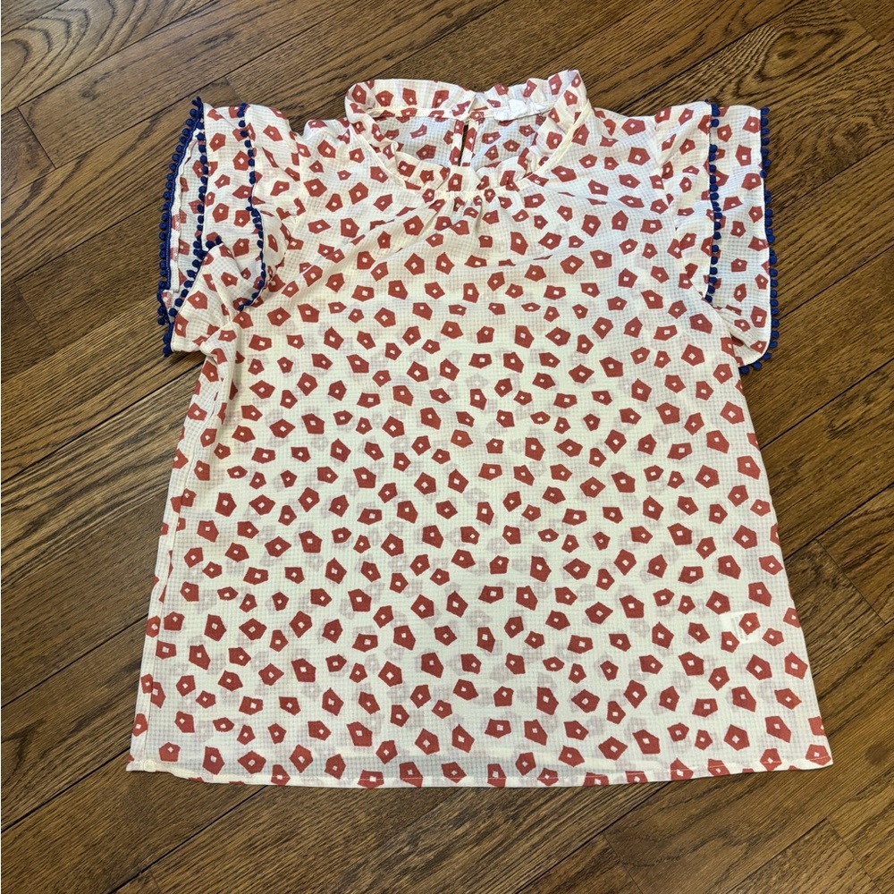 THML Geometric Blouse with trim